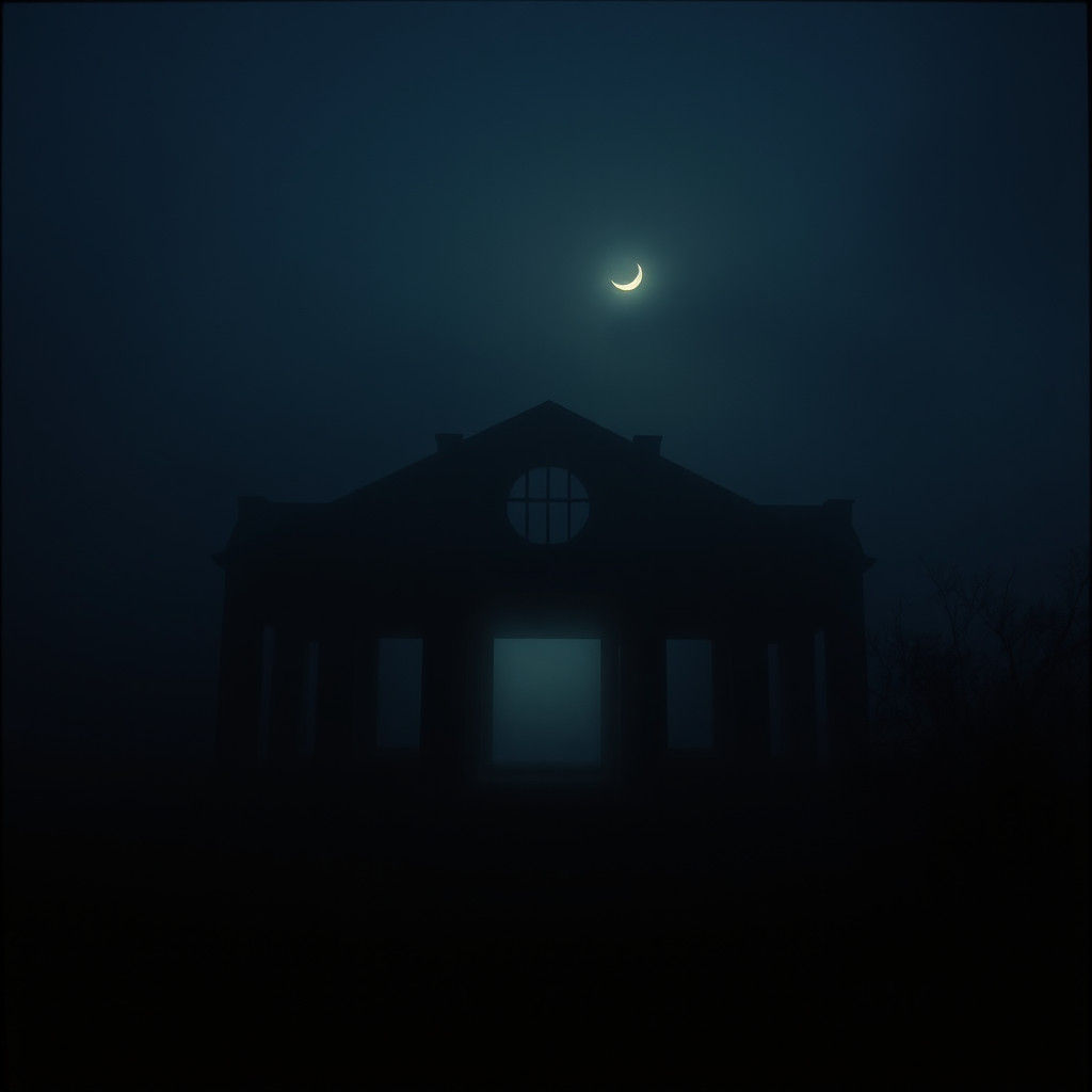 Eerie Abandoned Structure in Murky Mist