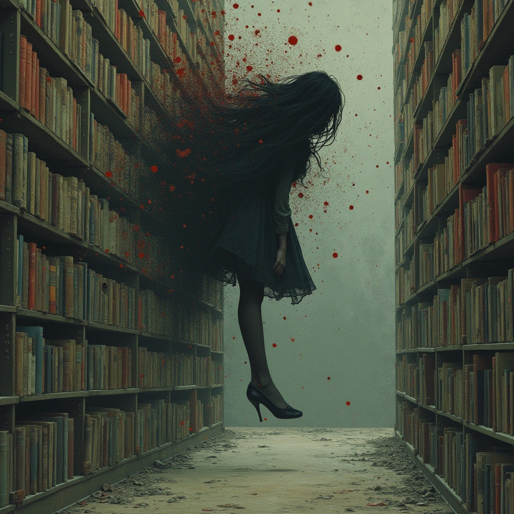 Bloody Specter Haunts Library, Girl Flees