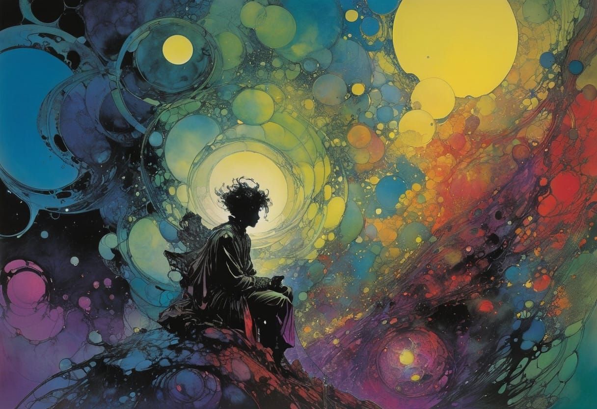 Vibrant Abstract Art in Alcohol Ink Style