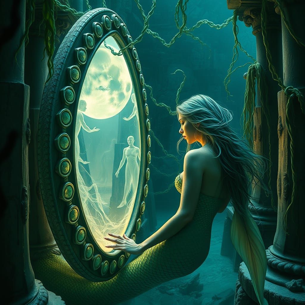 Mermaids in a Haunting, Dreamlike Temple