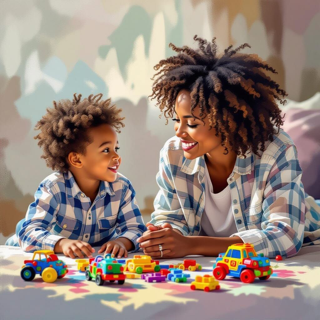 Excited Boy's Trip: A Colorful, Detailed Depiction