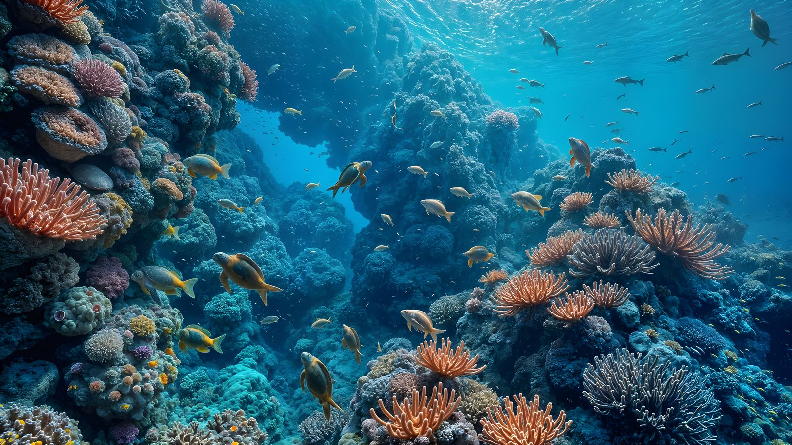 Vibrant Coral Reef Ecosystem in Hyperrealistic Detail