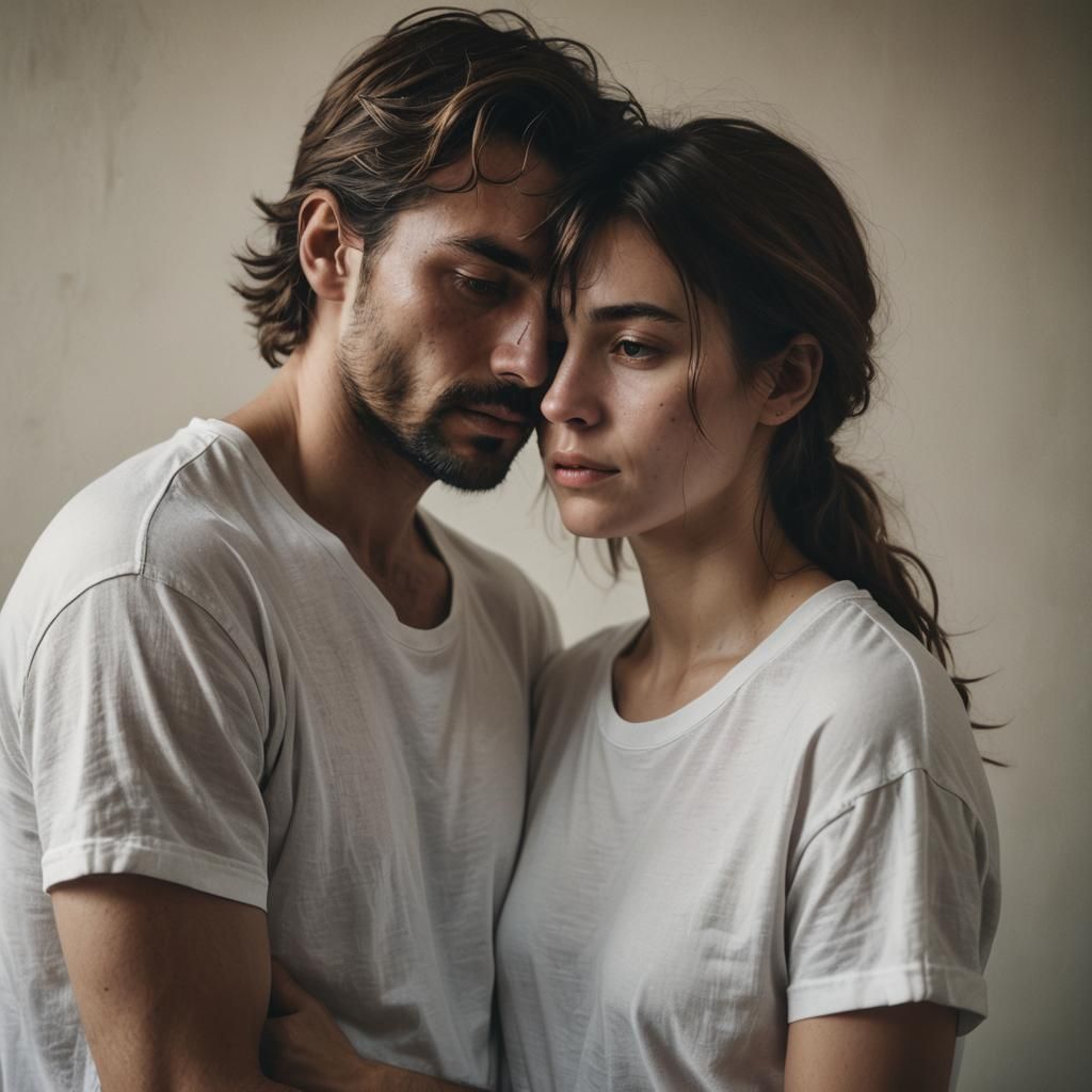 Intimate Portrait of Couple in Atmospheric Photography Style