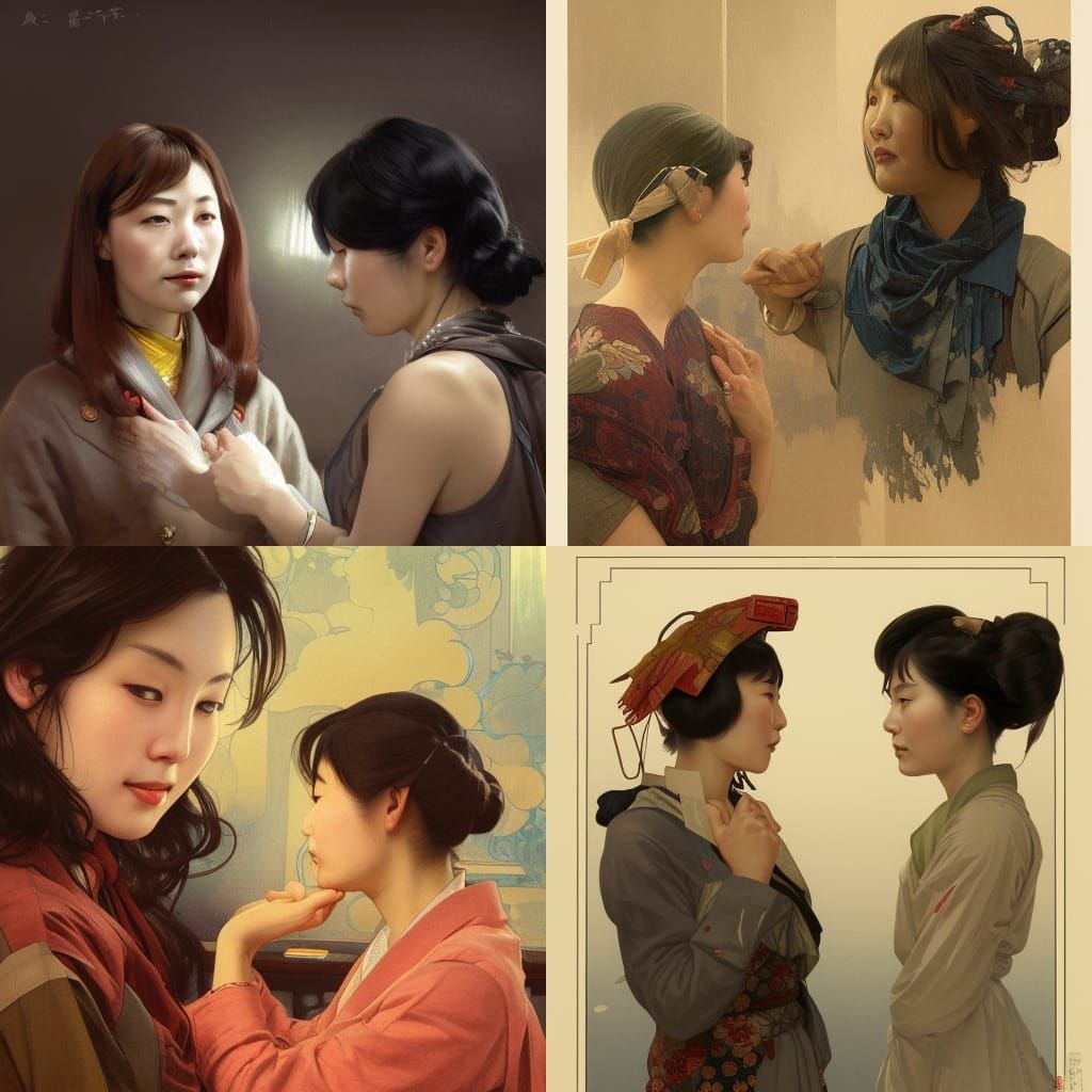 Postwar Women Discussing Feminism in Digital Art