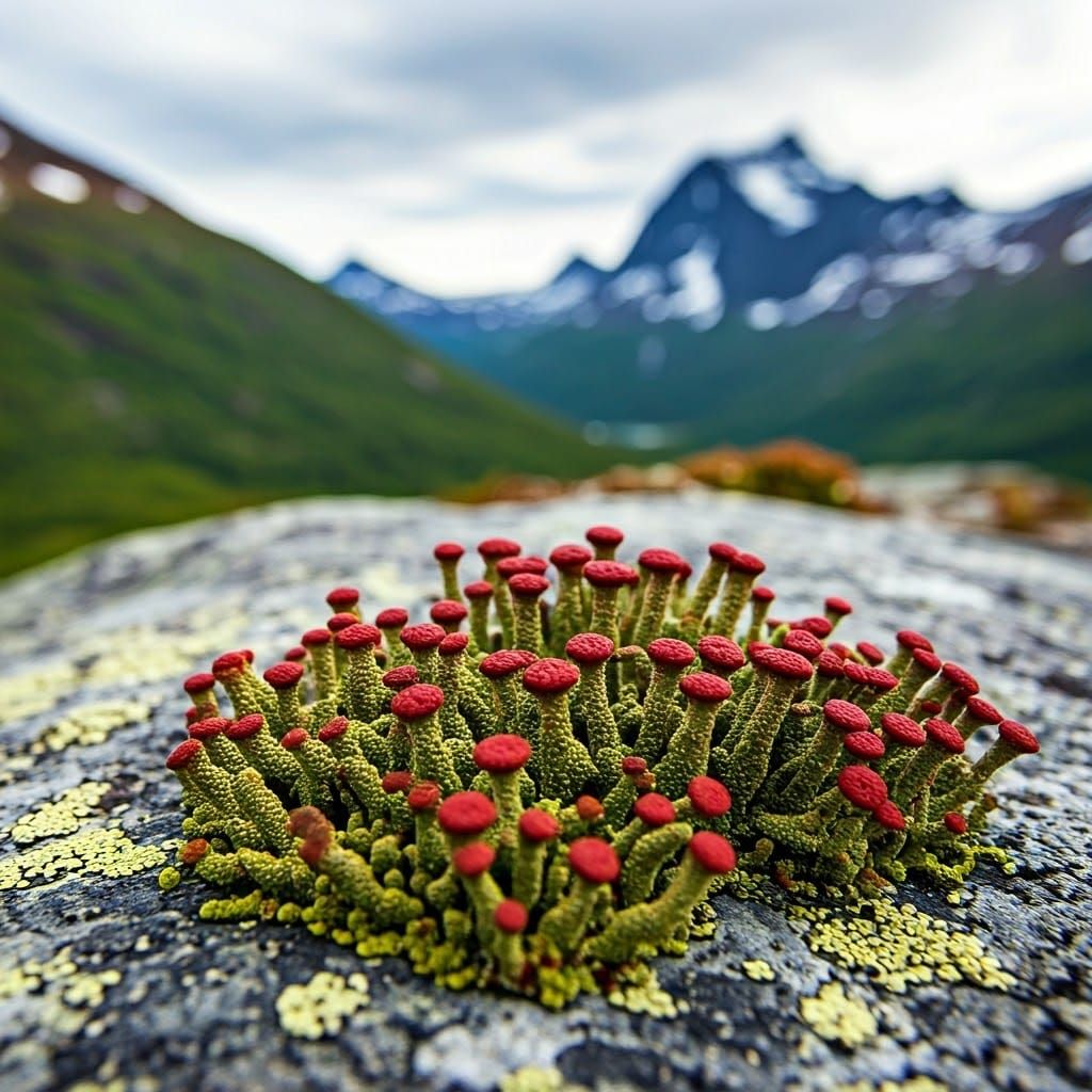 British Soldier Lichen on Norwegian Rock