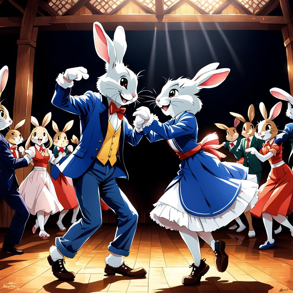 Br'er Rabbit Anime Style Dance with Girlfriend