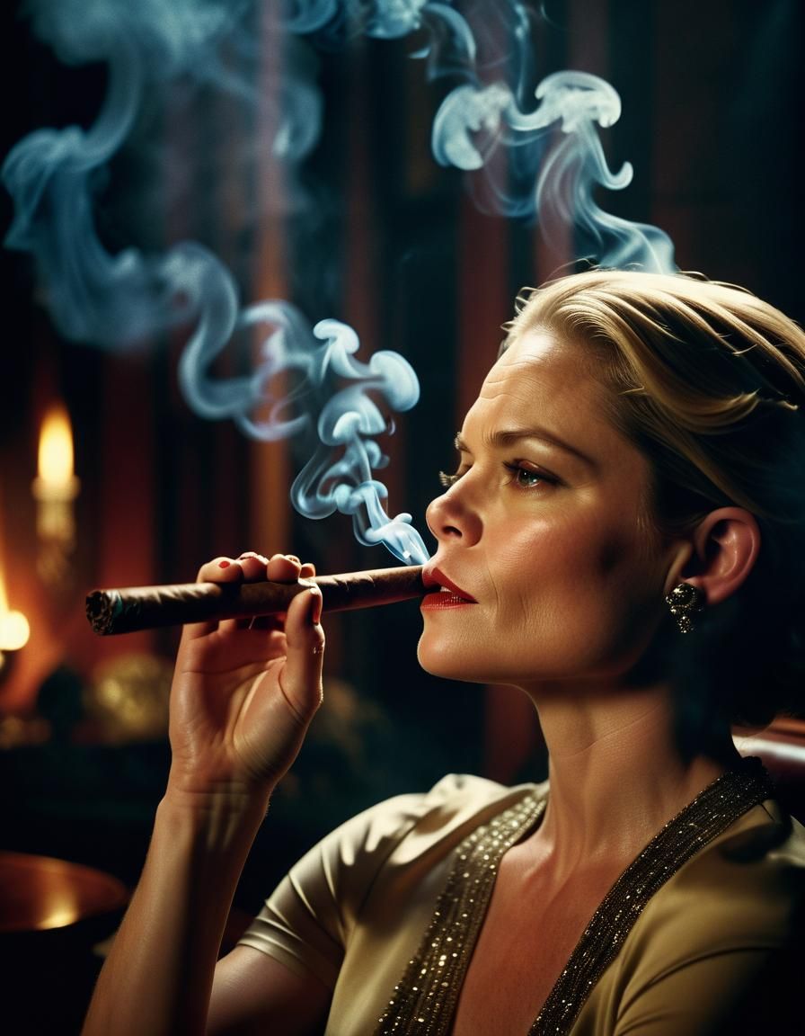 Jennifer Morrison Smoking Cigar in Moody Film Still