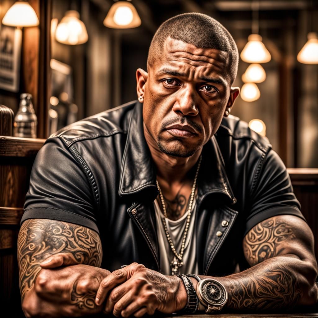 Hyperrealistic Gangster in Sharp Focus