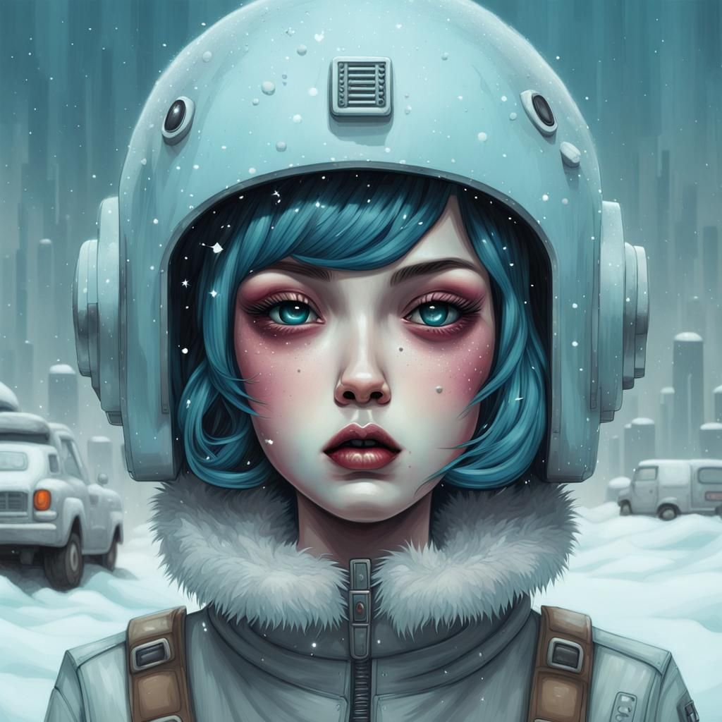 Gritty Futuristic Art with Surrealist Elements