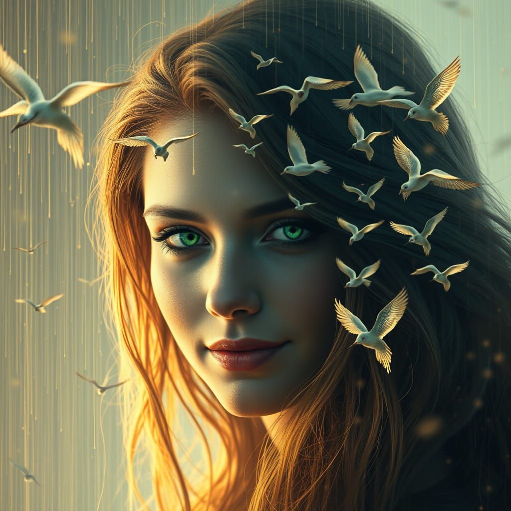 silhouette close up beautiful face of woman