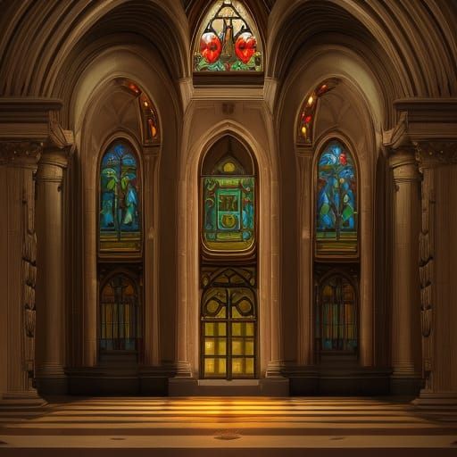 Renaissance Labyrinth Greenhouse with Marble Pillars