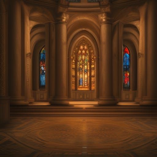 Renaissance Labyrinth Greenhouse with Marble Pillars in 8K