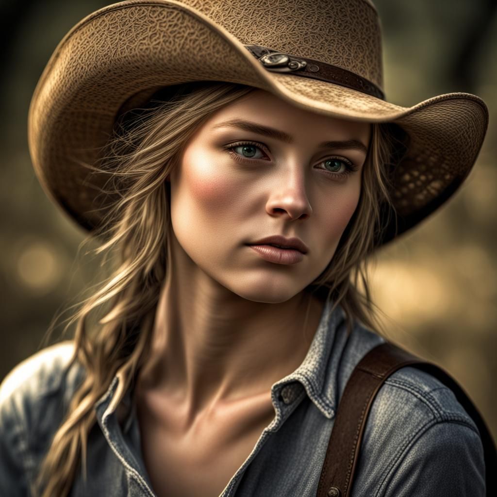 Hyperrealistic Country Girl Portrait in 64 Megapixels