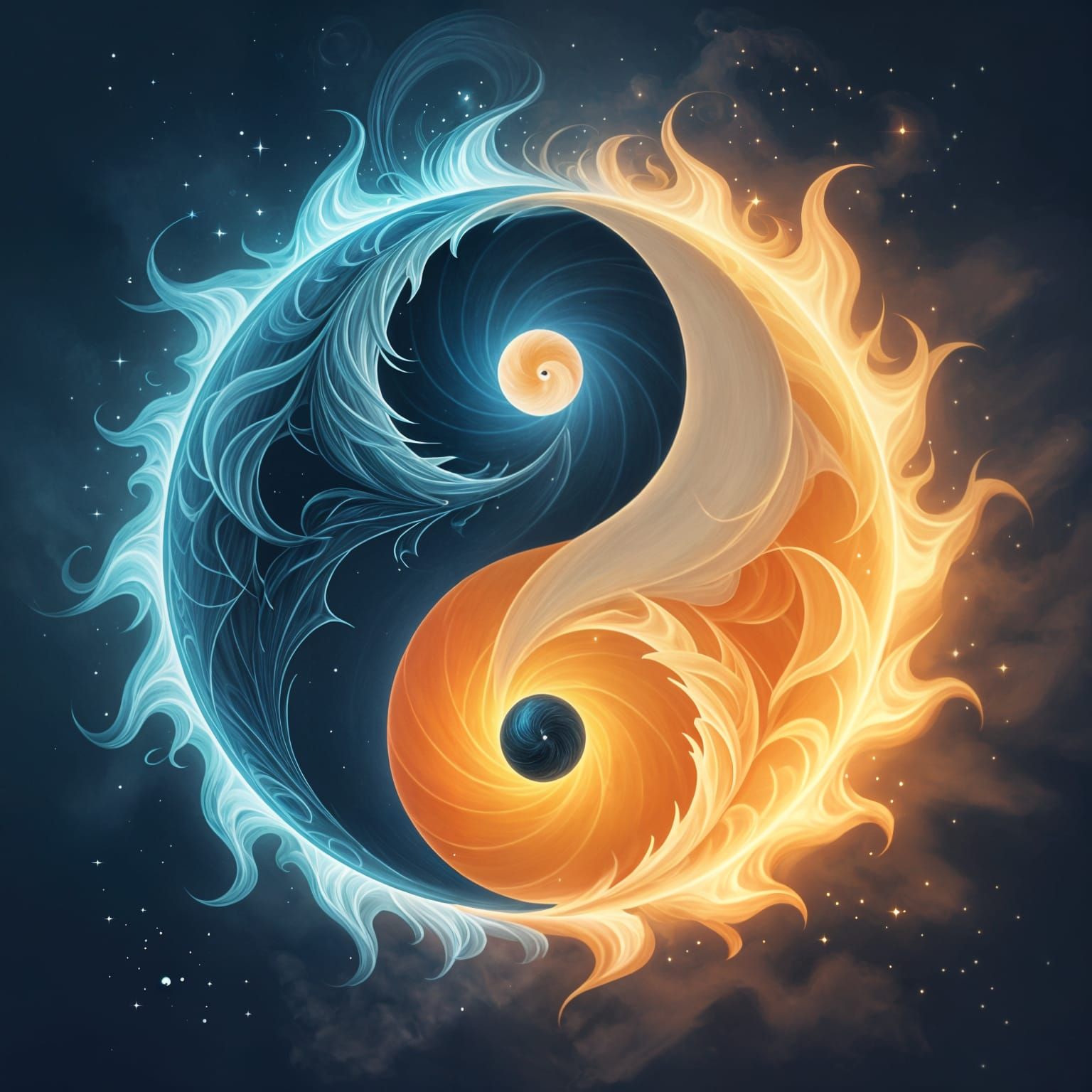 Mystical Ying and Yang Symbol Art