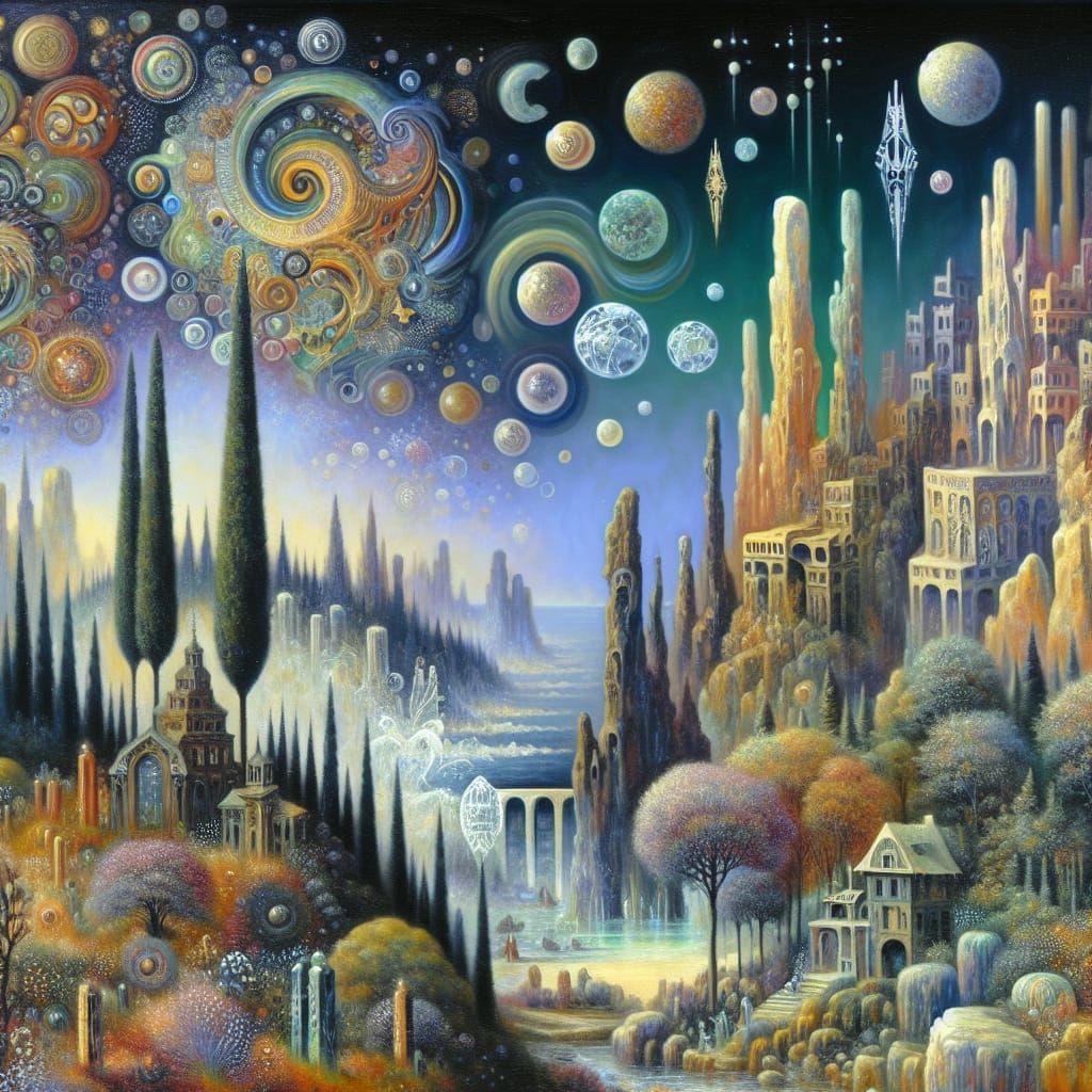 Surreal Dreamscape in Oil Paint