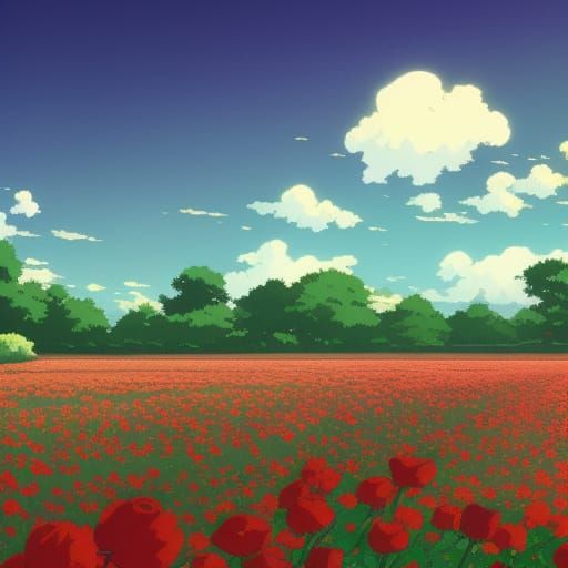 Rose Field: Studio Ghibli Anime Key Visual
