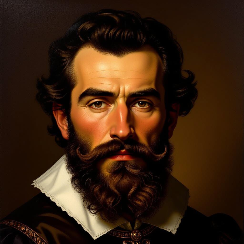 Renaissance Portrait of a Man with Large Head and Beard