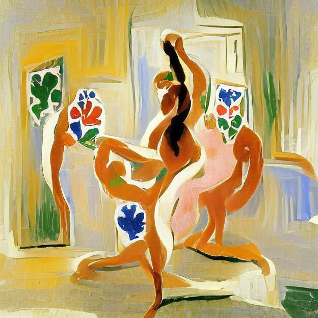 Women Dancing in a Modern Art Style