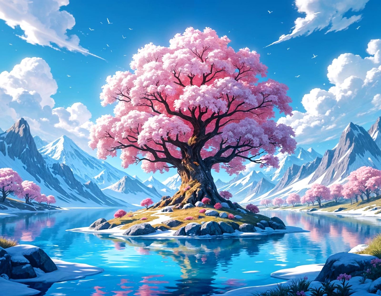 Spectacular Tree of Ice and Fire Anime Art