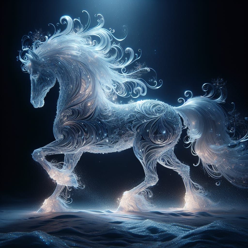 Ethereal Glowing Horse in a Mystical Scene