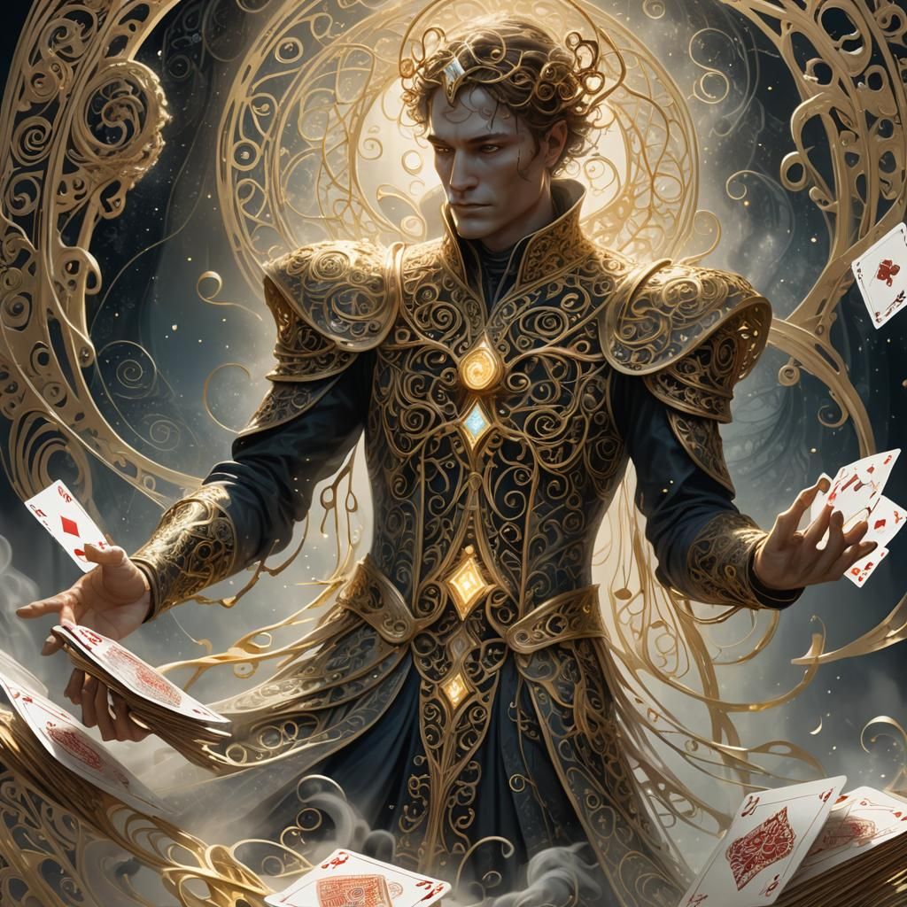 Mystical Deck of Cards in Surreal Style