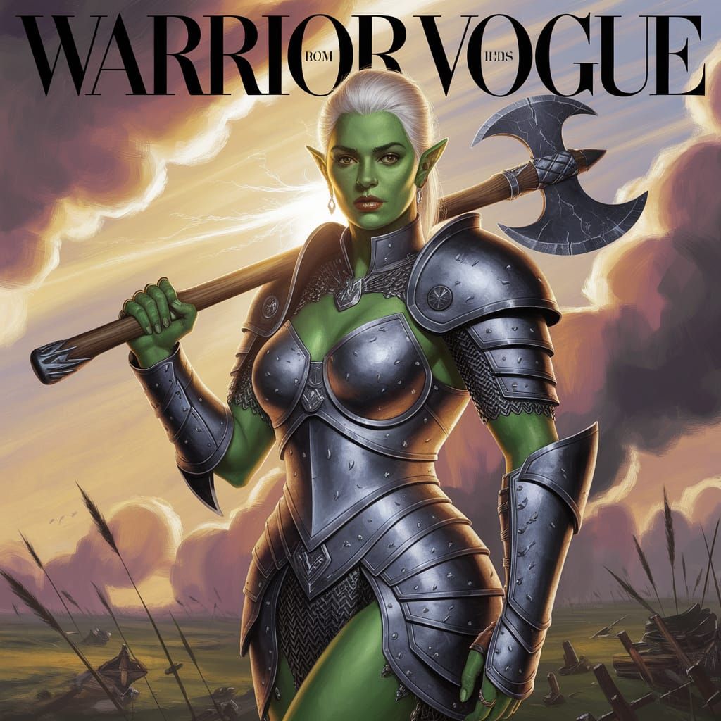 Orc Warrior Vogue in Oil Painting Style
