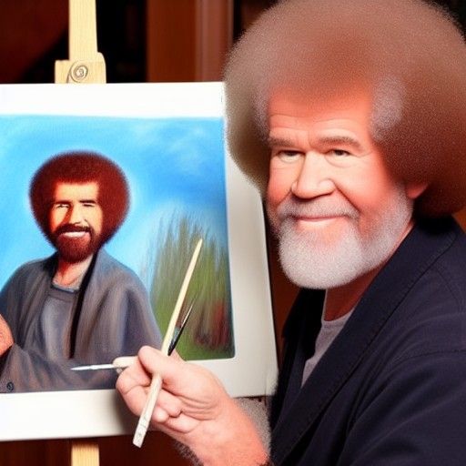 Painter Creates Self-Portrait in Expressive Style