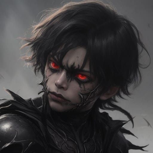 Abstract Child with Intense Eyes: Digital Painting