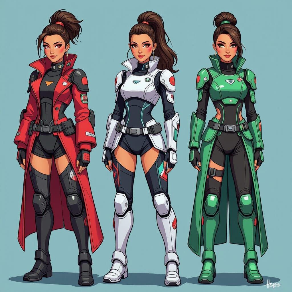 Futuristic Hand-Drawn Characters in Sci-Fi Surrealism