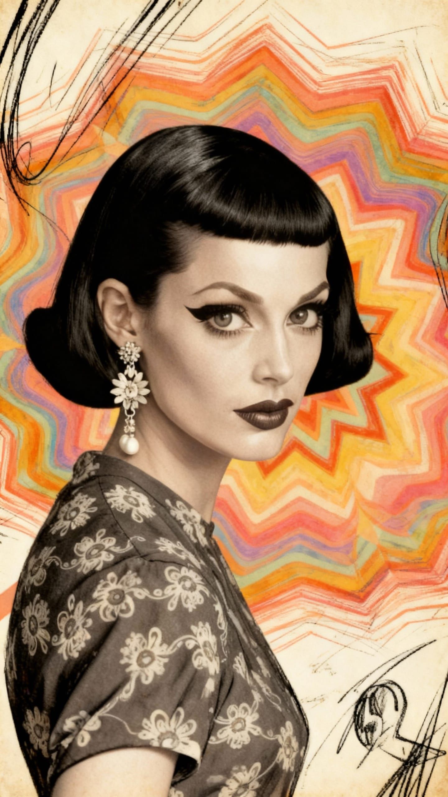 1960s Mod Fashion Model Photography in Psychedelic Style