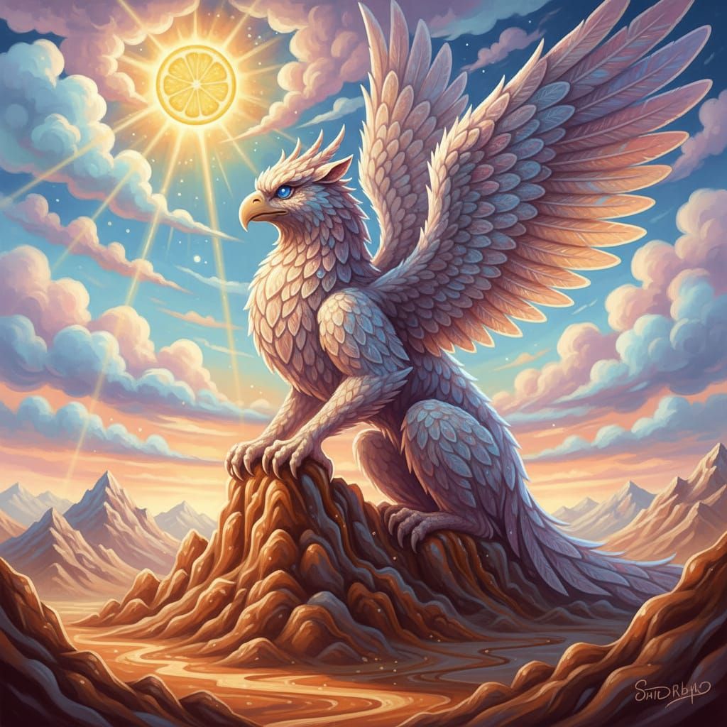 Griffin with Sugar Feathers on Nougat Mountains