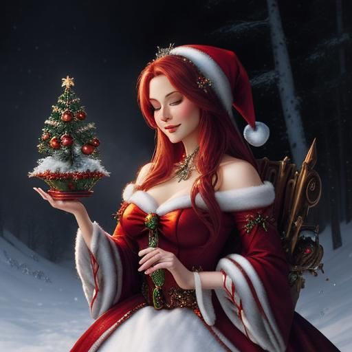 Magical Santa Christmas Wonderland in Ethereal Fantasy Style