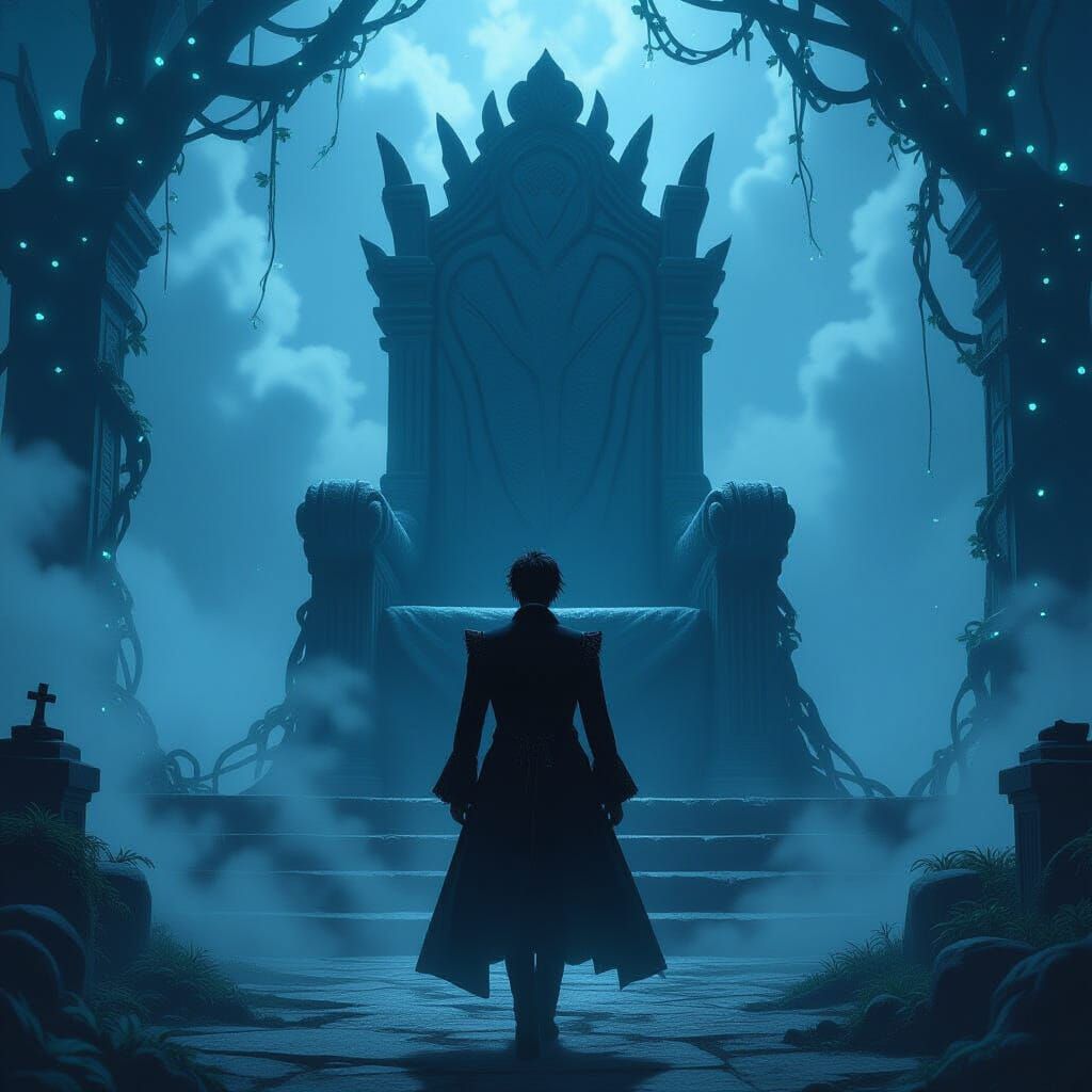 Anime Man in Victorian Era Throne Room