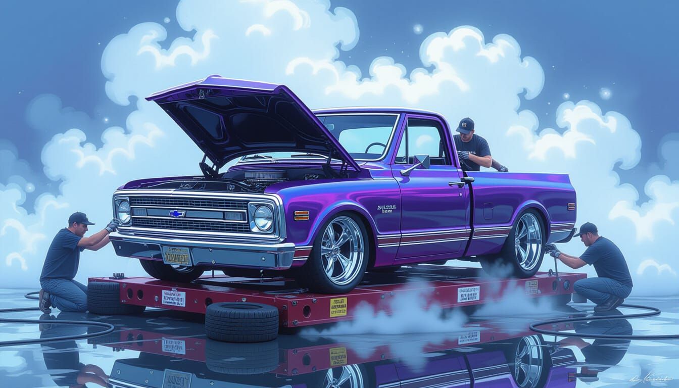 Ethereal Mist Surrounds Supercharged 1969 Chevy C10 Street M...