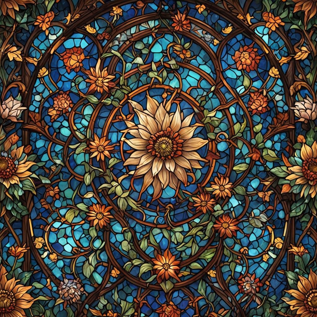 Stained Glass Mum: Detailed Matte Painting in 8K