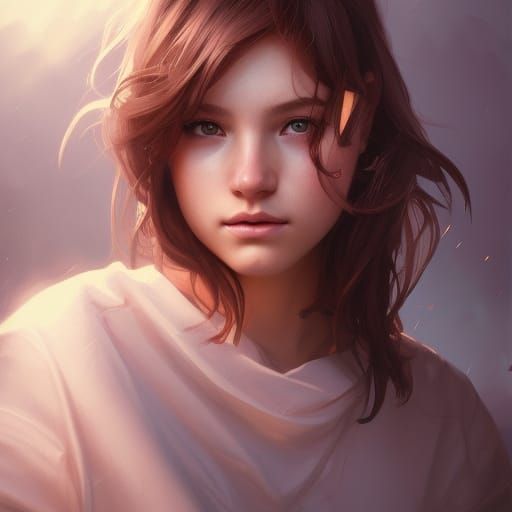 Hyperdetailed Portrait of Teenage Girl in Artgerm Style