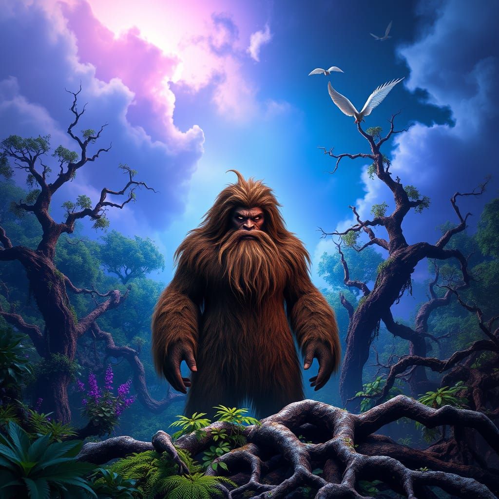 Mystical Hairy Guardian of the Enchanted Forest