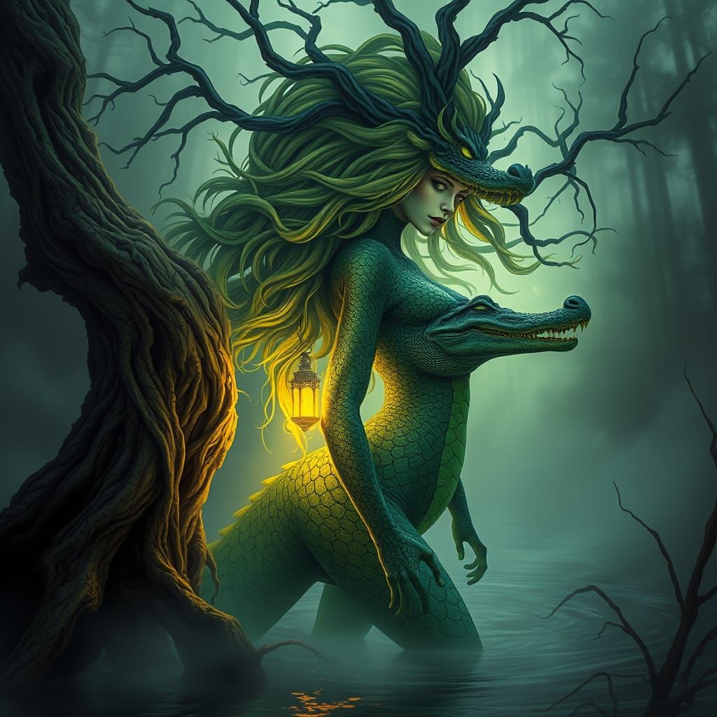Enchanted Swamp Siren Emerges in Ethereal, Dreamlike Visions