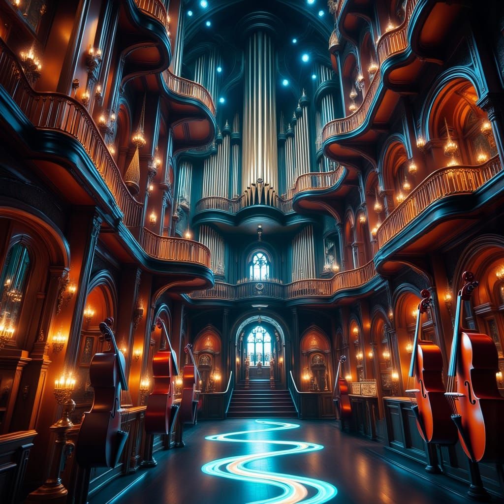 Surreal Music Hall Crafted from Musical Instruments