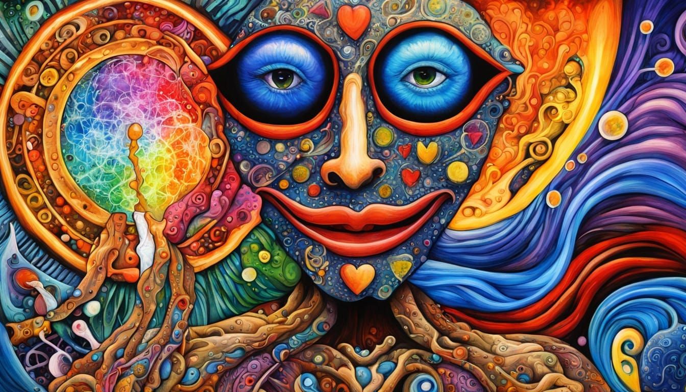 Vibrant Dream Being Radiates Unconditional Love in Colorful....