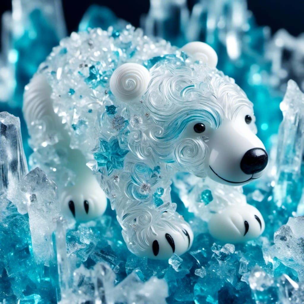 Crystal Clear Polar Bear on Ice