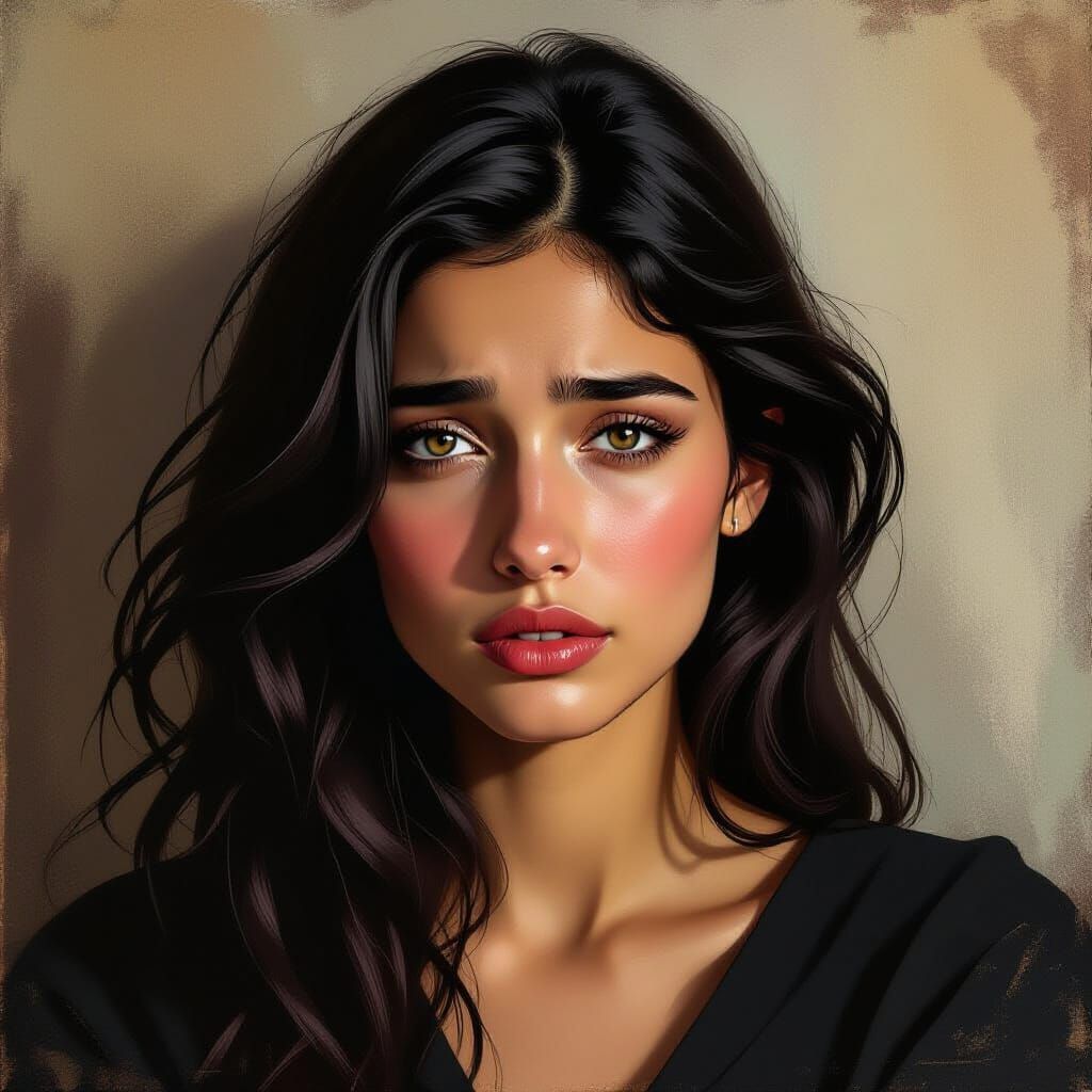 Young Jewish Woman's Sorrowful Gaze