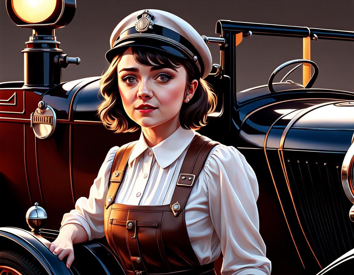 Dieselpunk Engineer Girl in Edwardian Fashion