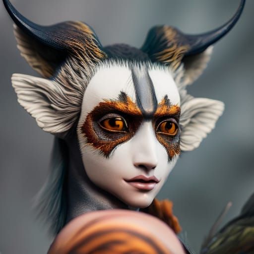 Future Warrior Portrait in Maximalist Style