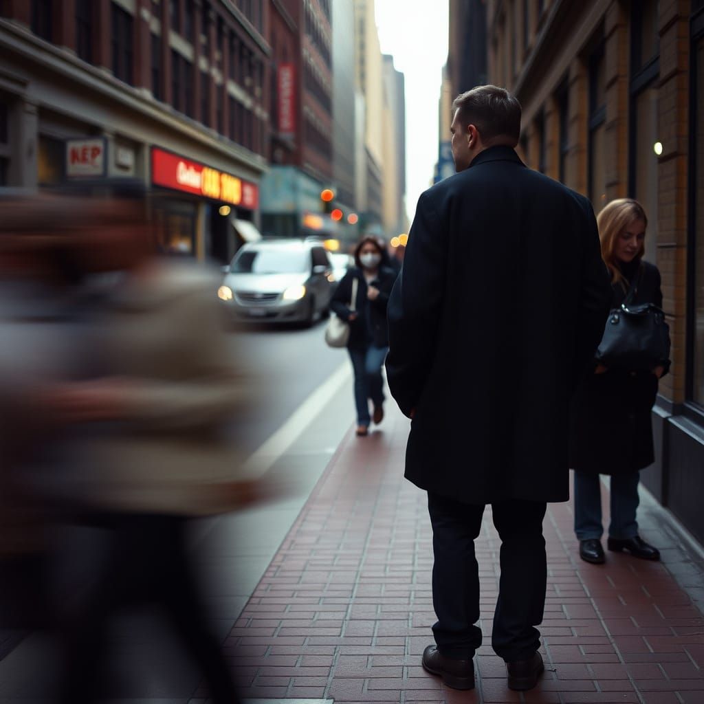 Person Still in Motion Blur: Cinematic Street Photography