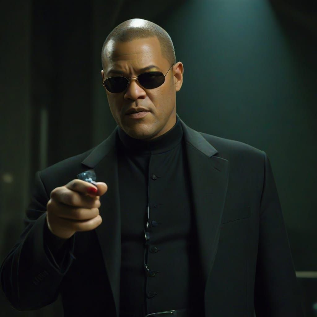 Neo Faces the Choice in Cinematic Matrix Style