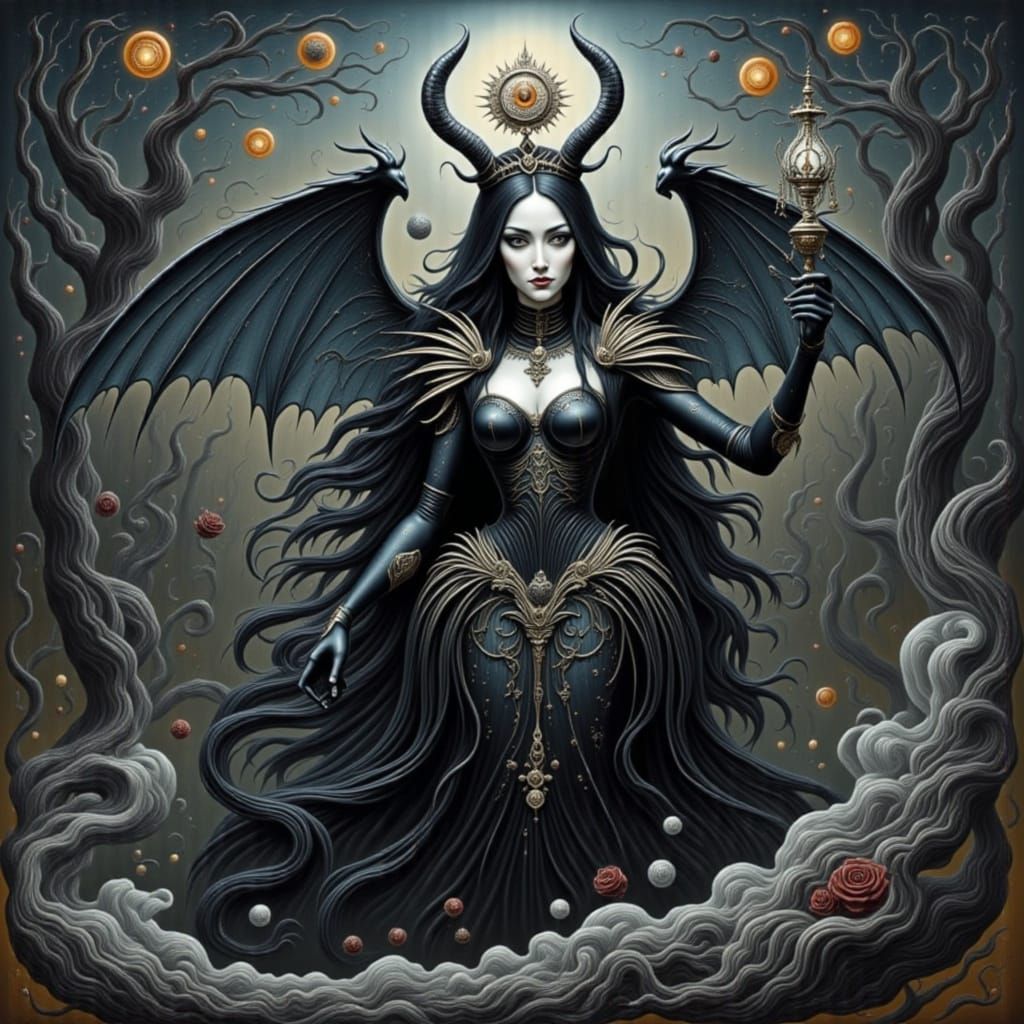 Silver and Black Fantasy Art