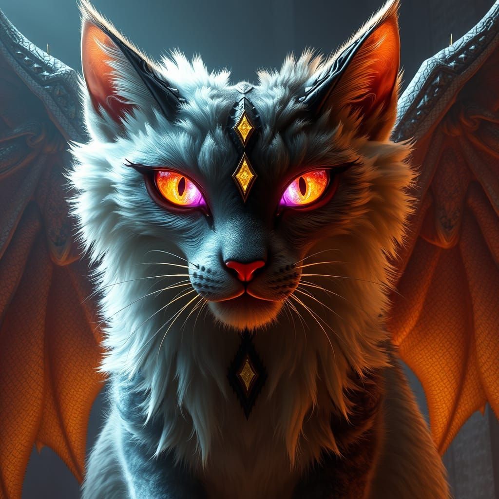 Mystical Feline Behemoth with Radiant Eyes