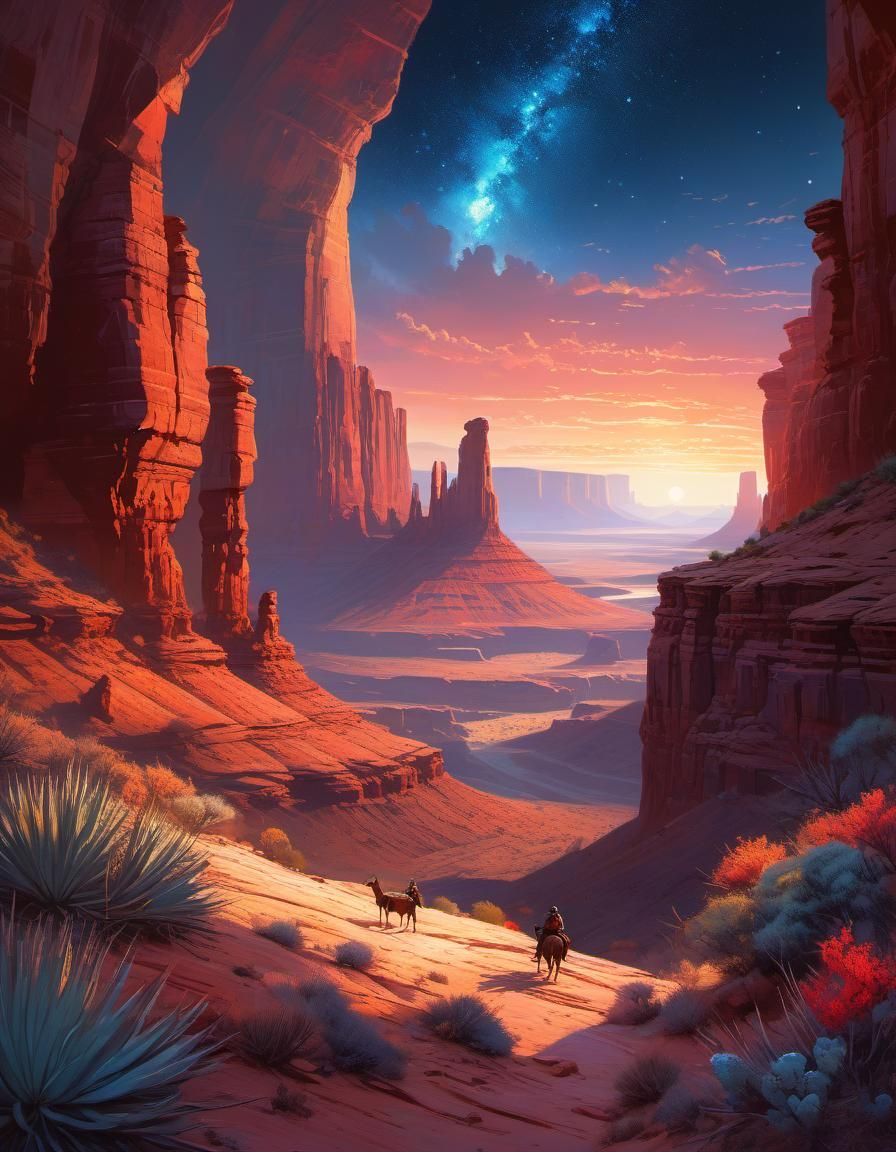 Majestic Desert Canyon Vistas at Sunrise