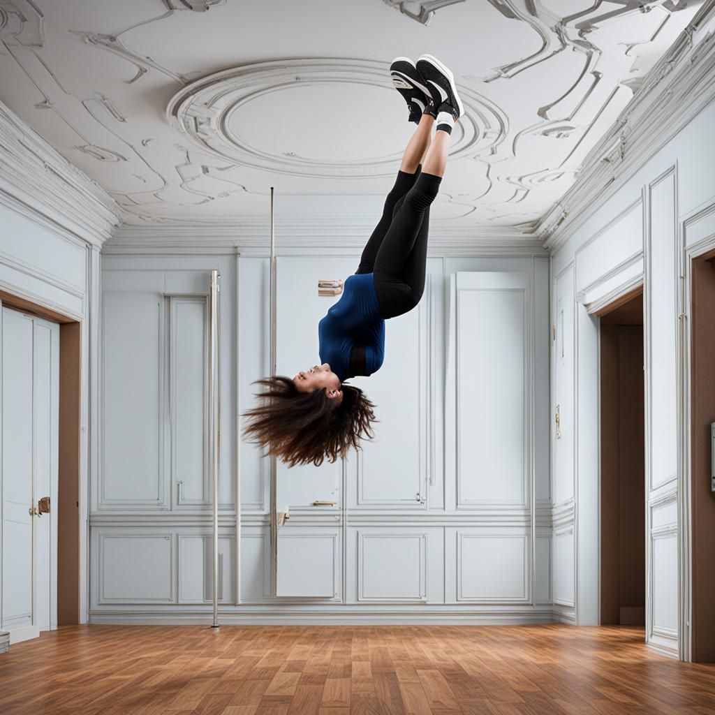 Woman Walks on Ceiling in Gravity-Defying Scene